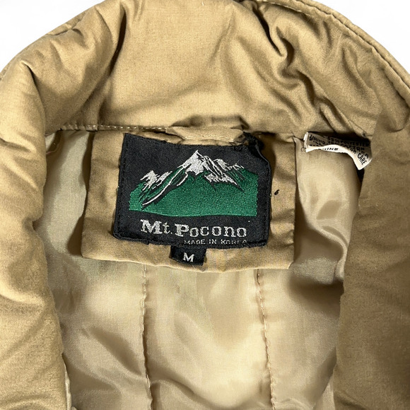 Vintage Field Jacket Adult MEDIUM Brown Bomber Military Mt Pocono Insulated 90s - Picture 4 of 8